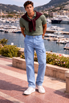 Erkek Relax Fit B.Mavi Baggy Kargo Pantolon