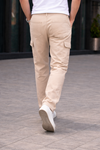 Erkek Trend Bol Paça Günlük Kargo Bej Baggy Pantolon