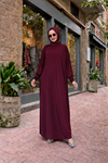 Kadın Premium Comfort Uzun Bordo Namaz Elbisesi