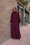 Kadın Premium Comfort Uzun Bordo Namaz Elbisesi