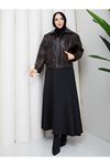 Kadın Trend Premium Mevsimlik Bomber Kahve Deri Ceket