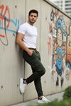 Erkek Bel Kemerli Körüklü Jogger Paça Lastikli Pantolon