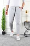 Erkek Beli Lastikli Double Paça Spor Gri Jogger Pantolon