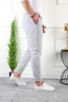 Erkek Beli Lastikli Double Paça Spor Gri Jogger Pantolon
