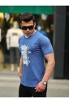 Erkek Slim Fit Nakış Desenli T-Shirt