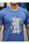 Erkek Slim Fit Nakış Desenli T-Shirt
