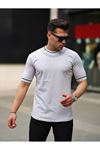 Erkek Slim Fit Boyun Baskılı T-Shirt