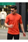 Erkek Slim Fit Boyun Baskılı T-Shirt