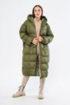Kadın Siyah Kapüşonlu Uzun Oversize Şişme Mont