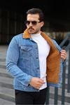Erkek Trend Kışlık Içi Kürklü Kot Ceket