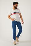Erkek Likralı Jean Boyfriend Denim Mavi Kot Pantolon