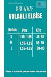 Kadın Kruvaze Yaka Volanlı Beli Ve Kolu Lastikli Saten Kısa Elbise