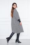 Kadın Oversize Uzun Kol Kaşe Panço