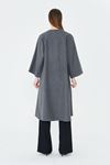 Kadın Trend Oversize Uzun Kol Şık Füme Kaşe Panço