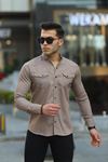 Erkek Slim Fit Çift Cepli Kot Gömlek