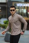 Erkek Slim Fit Çift Cepli Kot Gömlek