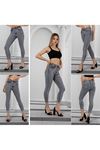 Kadın Skinny Yüksek Bel Bilek Boy Dar Paça Likralı Pantolon