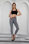 Kadın Skinny Yüksek Bel Bilek Boy Dar Paça Likralı Pantolon