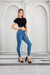 Kadın Skinny Yüksek Bel Bilek Boy Dar Paça Likralı Pantolon