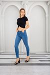 Kadın Skinny Yüksek Bel Bilek Boy Dar Paça Likralı Pantolon