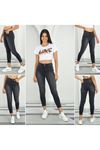 Kadın Skinny Yüksek Bel Bilek Boy Dar Paça Likralı Pantolon