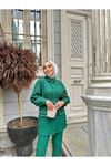 Kadın Jakarlı Bel Kuşaklı Cep Taşlı Alt Üst Takım