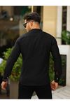 Erkek A Kalite Keten Slim Fit Kapaksız Hakim Yaka Uzun Kol Gömlek