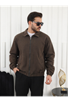 Erkek Mevsimlik Premium Kahve Oversize Bomber Ceket