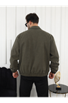 Erkek Mevsimlik Premium Haki Oversize Bomber Ceket