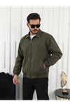 Erkek Mevsimlik Premium Haki Oversize Bomber Ceket