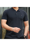 Erkek Kıvrılmaz Polo Yaka Cepsiz Slim Fit Dar Kesim T-Shirt