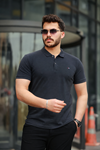 Erkek Kıvrılmaz Polo Yaka Cepsiz Slim Fit Dar Kesim T-Shirt