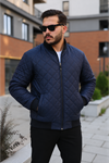 Erkek Premium Comfort Kapitone Lacivert Kışlık Mont