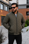 Erkek Premium Comfort Kapitone Haki Kışlık Mont