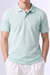 Erkek Günlük Kısa Kollu Basic Mint Polo Yaka Tişört
