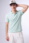 Erkek Günlük Kısa Kollu Basic Mint Polo Yaka Tişört