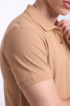 Erkek Günlük Kısa Kollu Basic Camel Polo Yaka Tişört