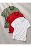 3 Adet Erkek Trend Kısa Kollu Basic Polo Yaka Tişört
