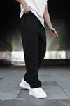 Erkek Trend Baskılı Jogger Siyah Baggy Eşofman Altı