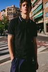 Erkek Düğmeli Fashion Siyah Polo Yaka Tişört