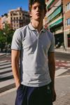 Erkek Düğmeli Fashion Gri Polo Yaka Tişört