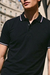 Erkek Basic Klasik Şık Siyah Polo Yaka Tişört