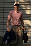 Erkek Klasik Slim Fit Pembe Polo Yaka Tişört