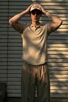 Erkek Klasik Slim Fit Krem Polo Yaka Tişört
