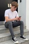 Erkek Lastikli Çift Cepli Füme Jogger Pantolon