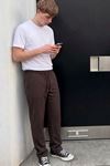 Erkek Comfort Fit Bol Paça Kahve Baggy Pantolon