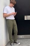 Erkek Comfort Fit Bol Paça Haki Baggy Pantolon