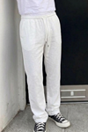 Erkek Comfort Fit Bol Paça Beyaz Baggy Pantolon