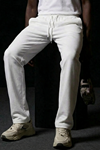 Erkek Relaxed Beyaz Baggy Pantolon