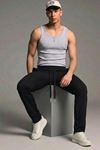 Erkek Esnek Casual Siyah Baggy Pantolon